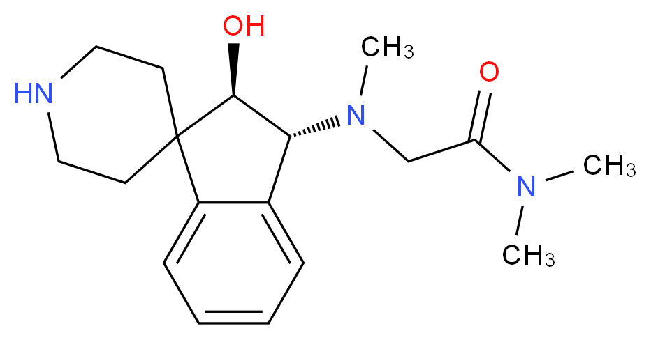 N~2~-[(2R*,3R*)-2-hydroxy-2,3-dihydrospiro[indene-1,4'-piperidin]-3-yl]-N~1~,N~1~,N~2~-trimethylglycinamide_分子结构_CAS_)