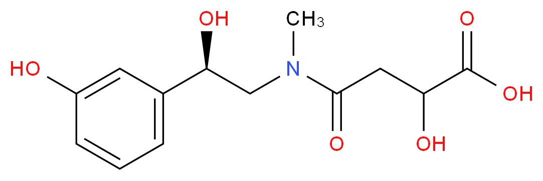 2-hydroxy-3-{[(2R)-2-hydroxy-2-(3-hydroxyphenyl)ethyl](methyl)carbamoyl}propanoic acid_分子结构_CAS_1217525-08-0