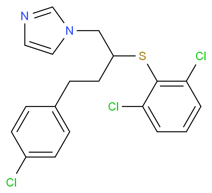 1-[4-(4-chlorophenyl)-2-[(2,6-dichlorophenyl)sulfanyl]butyl]-1H-imidazole_分子结构_CAS_64872-76-0