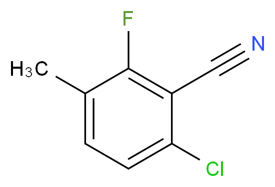 6-chloro-2-fluoro-3-methylbenzonitrile_分子结构_CAS_886502-19-8
