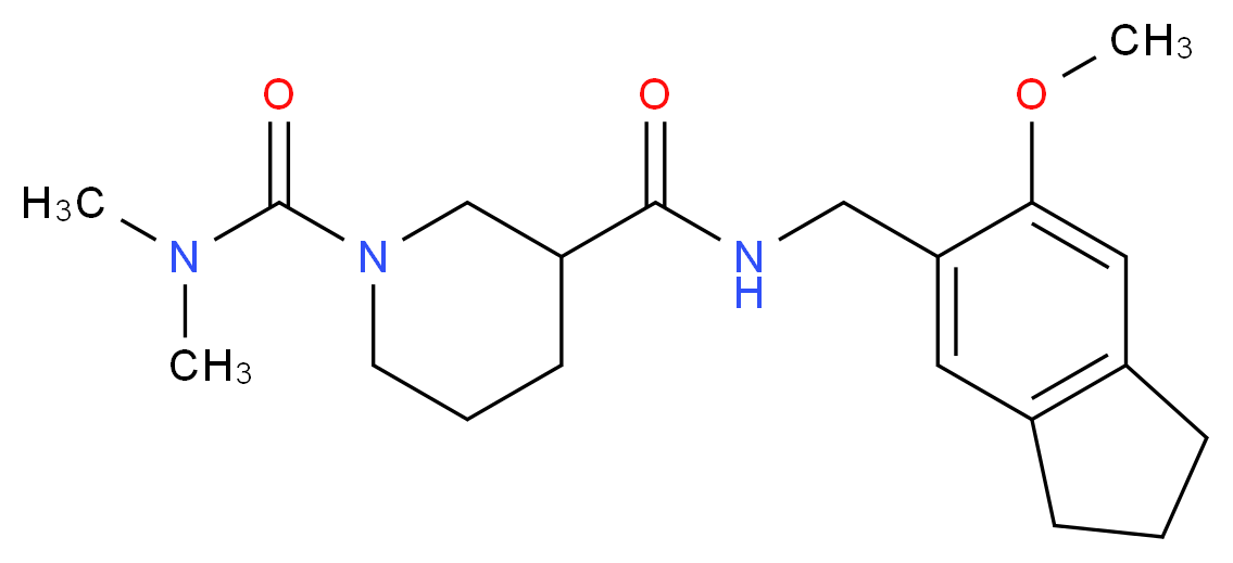 N~3~-[(6-methoxy-2,3-dihydro-1H-inden-5-yl)methyl]-N~1~,N~1~-dimethyl-1,3-piperidinedicarboxamide_分子结构_CAS_)