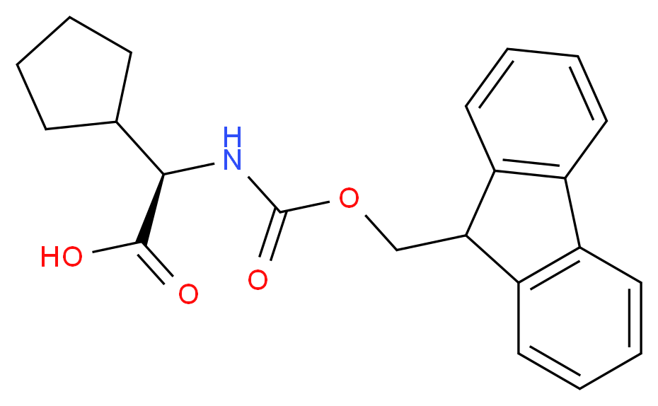 (2R)-2-cyclopentyl-2-{[(9H-fluoren-9-ylmethoxy)carbonyl]amino}acetic acid_分子结构_CAS_136555-16-3