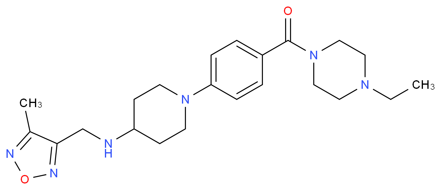 1-{4-[(4-ethyl-1-piperazinyl)carbonyl]phenyl}-N-[(4-methyl-1,2,5-oxadiazol-3-yl)methyl]-4-piperidinamine_分子结构_CAS_)