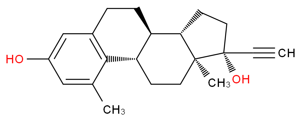 (1S,10R,11S,14R,15S)-14-ethynyl-3,15-dimethyltetracyclo[8.7.0.0<sup>2</sup>,<sup>7</sup>.0<sup>1</sup><sup>1</sup>,<sup>1</sup><sup>5</sup>]heptadeca-2(7),3,5-triene-5,14-diol_分子结构_CAS_15071-66-6