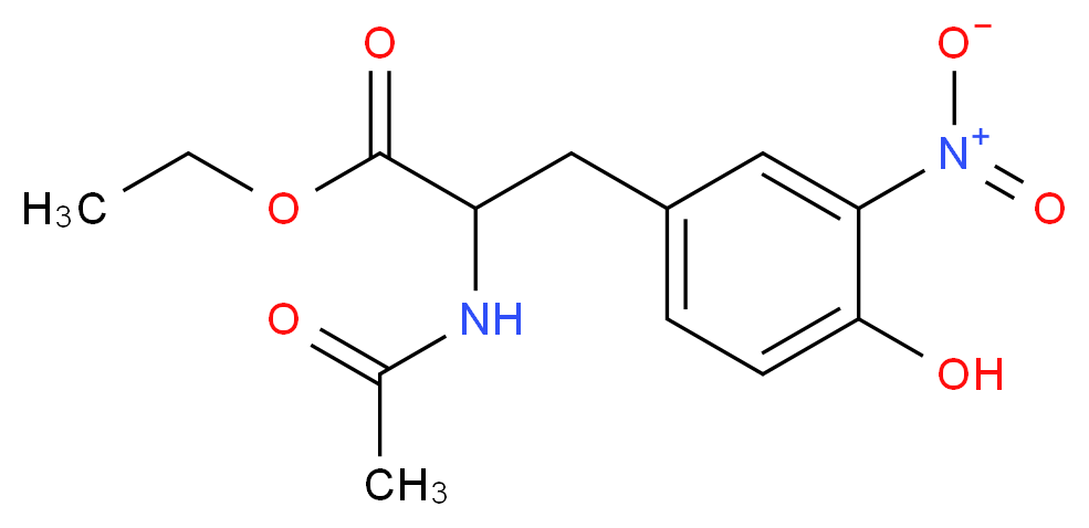 ethyl 2-acetamido-3-(4-hydroxy-3-nitrophenyl)propanoate_分子结构_CAS_40642-95-3