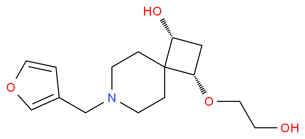 (1R*,3S*)-7-(3-furylmethyl)-3-(2-hydroxyethoxy)-7-azaspiro[3.5]nonan-1-ol_分子结构_CAS_)