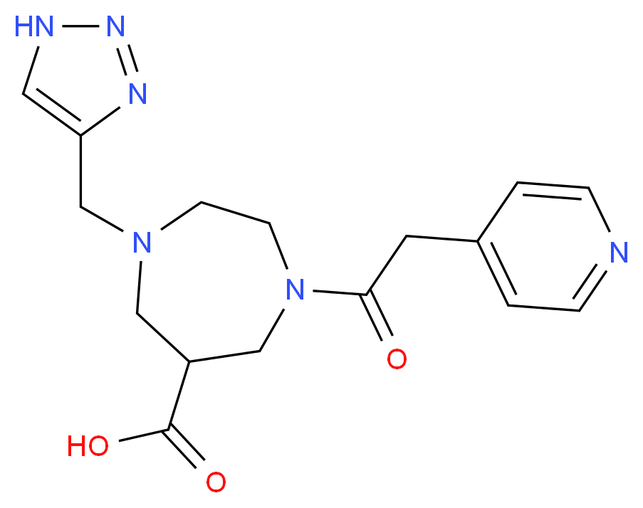 1-(pyridin-4-ylacetyl)-4-(1H-1,2,3-triazol-4-ylmethyl)-1,4-diazepane-6-carboxylic acid_分子结构_CAS_)
