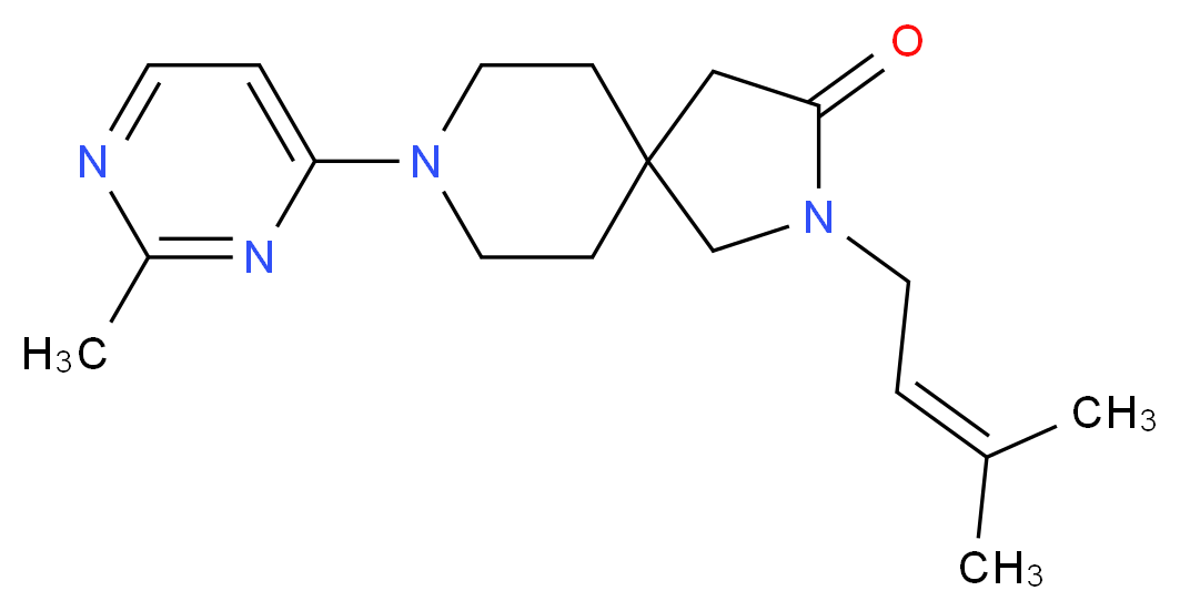 2-(3-methyl-2-buten-1-yl)-8-(2-methyl-4-pyrimidinyl)-2,8-diazaspiro[4.5]decan-3-one_分子结构_CAS_)
