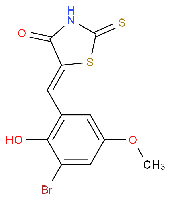 (5Z)-5-(3-bromo-2-hydroxy-5-methoxybenzylidene)-2-thioxo-1,3-thiazolidin-4-one_分子结构_CAS_331711-38-7)