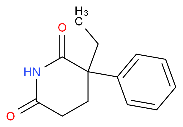 3-ethyl-3-phenylpiperidine-2,6-dione_分子结构_CAS_77-21-4