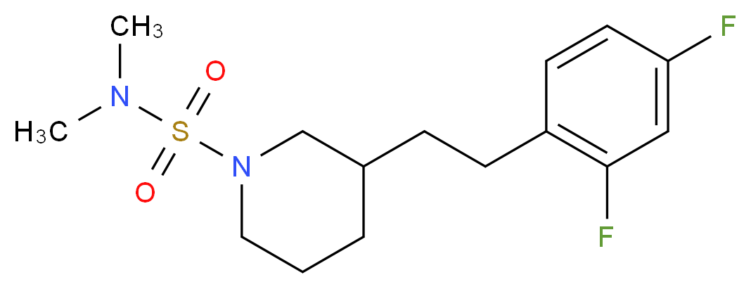 3-[2-(2,4-difluorophenyl)ethyl]-N,N-dimethyl-1-piperidinesulfonamide_分子结构_CAS_)