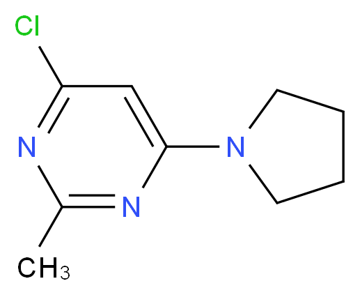 4-Chloro-2-methyl-6-(1-pyrrolidinyl)pyrimidine_分子结构_CAS_914349-69-2)