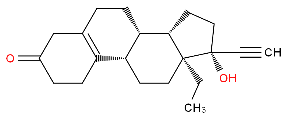 (1S,10S,11S,14R,15S)-15-ethyl-14-ethynyl-14-hydroxytetracyclo[8.7.0.0<sup>2</sup>,<sup>7</sup>.0<sup>1</sup><sup>1</sup>,<sup>1</sup><sup>5</sup>]heptadec-2(7)-en-5-one_分子结构_CAS_5541-87-7