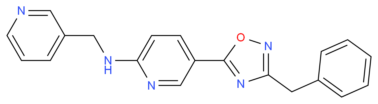 5-(3-benzyl-1,2,4-oxadiazol-5-yl)-N-(3-pyridinylmethyl)-2-pyridinamine_分子结构_CAS_)