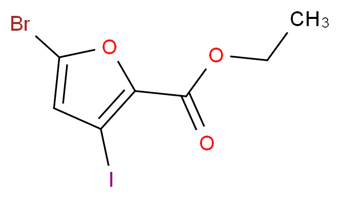 ethyl 5-bromo-3-iodofuran-2-carboxylate_分子结构_CAS_1196145-41-1)