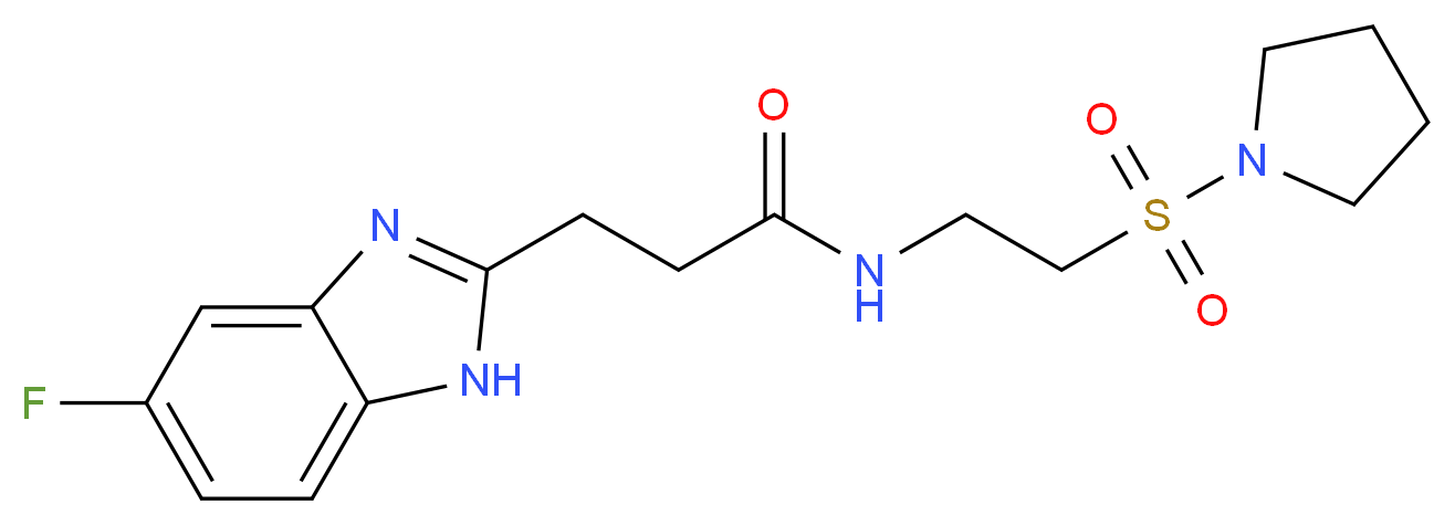 3-(5-fluoro-1H-benzimidazol-2-yl)-N-[2-(pyrrolidin-1-ylsulfonyl)ethyl]propanamide_分子结构_CAS_)