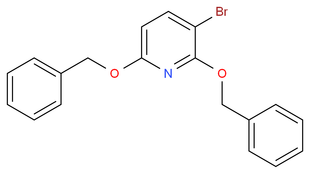 2,6-Bis(benzyloxy)-3-bromopyridine_分子结构_CAS_16727-47-2)