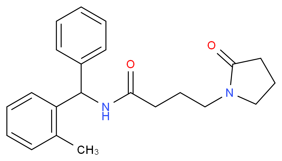 N-[(2-methylphenyl)(phenyl)methyl]-4-(2-oxopyrrolidin-1-yl)butanamide_分子结构_CAS_)