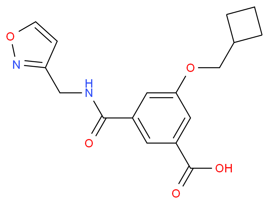 3-(cyclobutylmethoxy)-5-{[(isoxazol-3-ylmethyl)amino]carbonyl}benzoic acid_分子结构_CAS_)