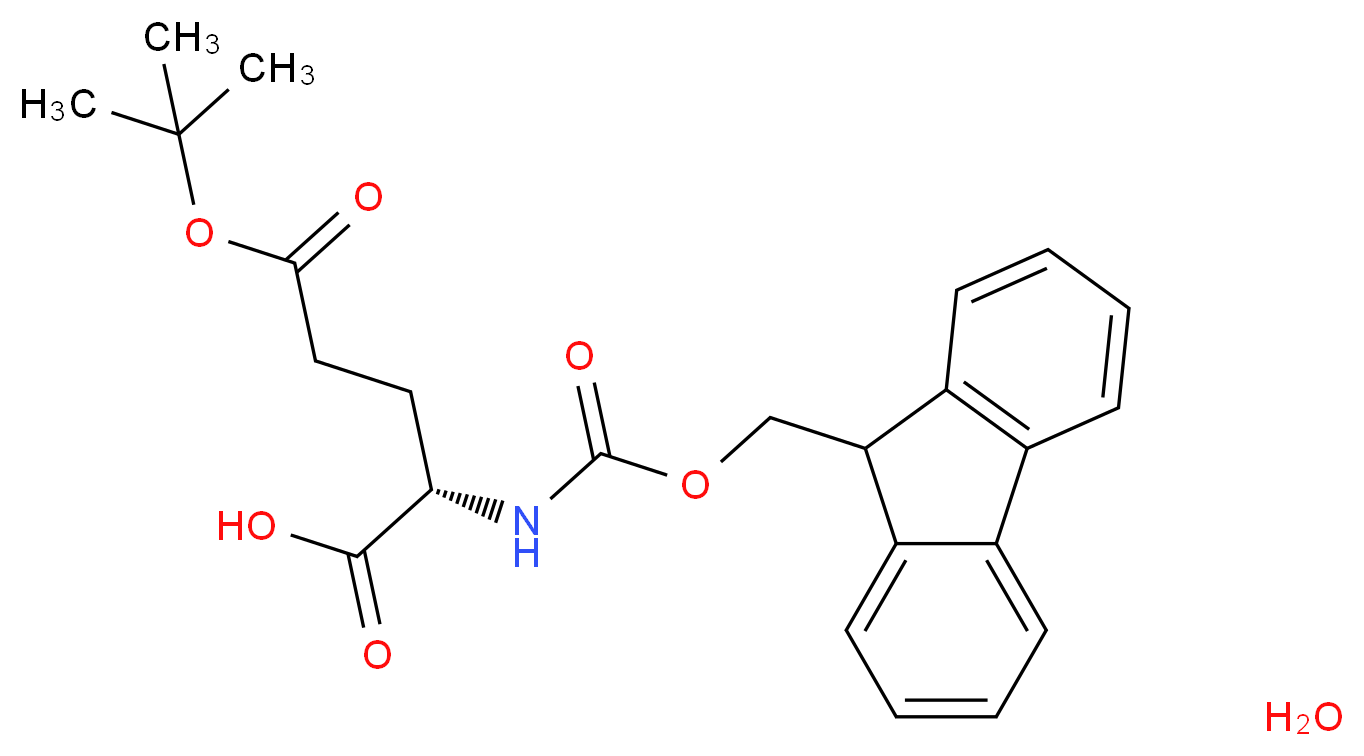 (S)-2-((((9H-Fluoren-9-yl)Methoxy)carbonyl)aMino)-5-(tert-butoxy)-5-oxopentanoic acid hydrate_分子结构_CAS_204251-24-1)