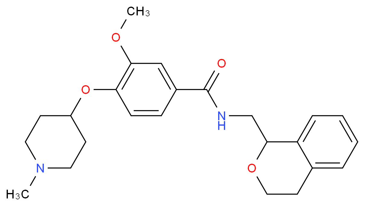 N-(3,4-dihydro-1H-isochromen-1-ylmethyl)-3-methoxy-4-[(1-methyl-4-piperidinyl)oxy]benzamide_分子结构_CAS_)