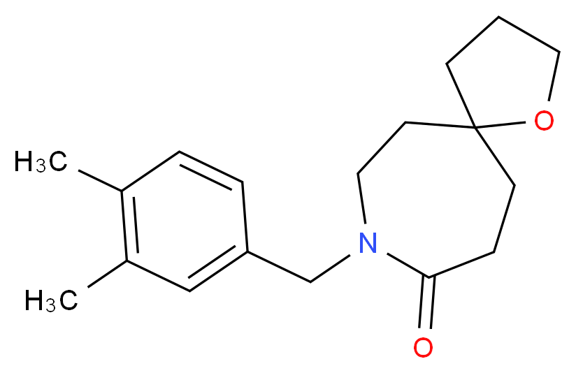 8-(3,4-dimethylbenzyl)-1-oxa-8-azaspiro[4.6]undecan-9-one_分子结构_CAS_)