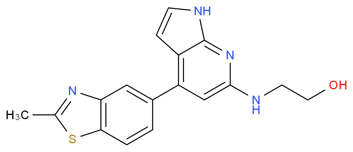 2-{[4-(2-methyl-1,3-benzothiazol-5-yl)-1H-pyrrolo[2,3-b]pyridin-6-yl]amino}ethanol_分子结构_CAS_)