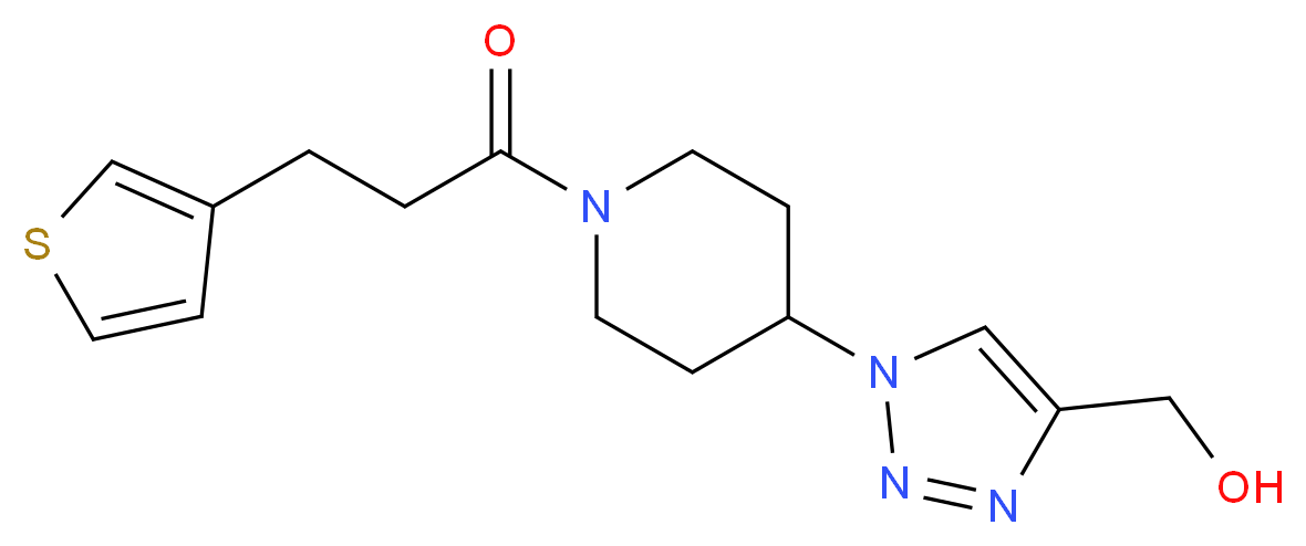 (1-{1-[3-(3-thienyl)propanoyl]-4-piperidinyl}-1H-1,2,3-triazol-4-yl)methanol_分子结构_CAS_)