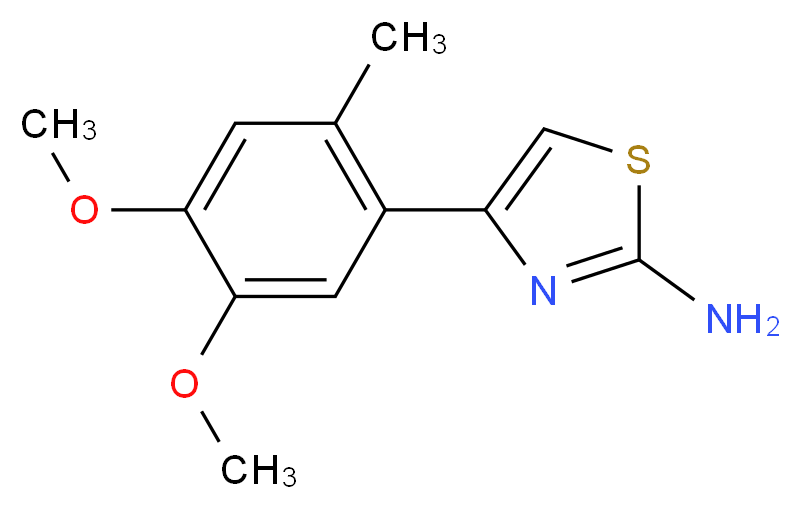 4-(4,5-Dimethoxy-2-methyl-phenyl)-thiazol-2-ylamine_分子结构_CAS_)
