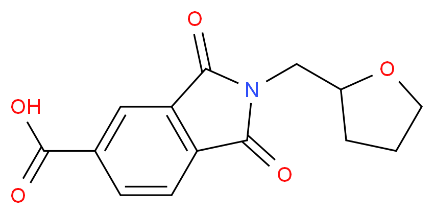 1,3-dioxo-2-((tetrahydrofuran-2-yl)methyl)isoindoline-5-carboxylic acid_分子结构_CAS_)