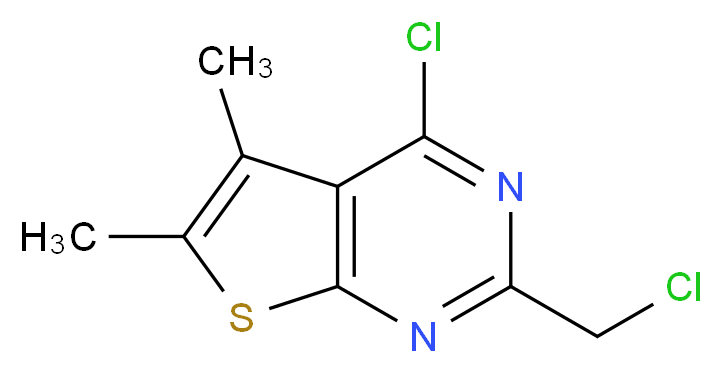 4-Chloro-2-chloromethyl-5,6-dimethyl-thieno[2,3-d]pyrimidine_分子结构_CAS_88203-19-4)