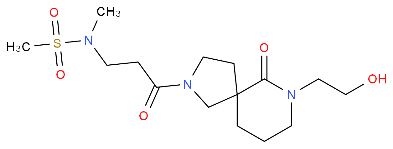 N-{3-[7-(2-hydroxyethyl)-6-oxo-2,7-diazaspiro[4.5]dec-2-yl]-3-oxopropyl}-N-methylmethanesulfonamide (non-preferred name)_分子结构_CAS_)