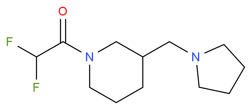 1-(difluoroacetyl)-3-(1-pyrrolidinylmethyl)piperidine_分子结构_CAS_)