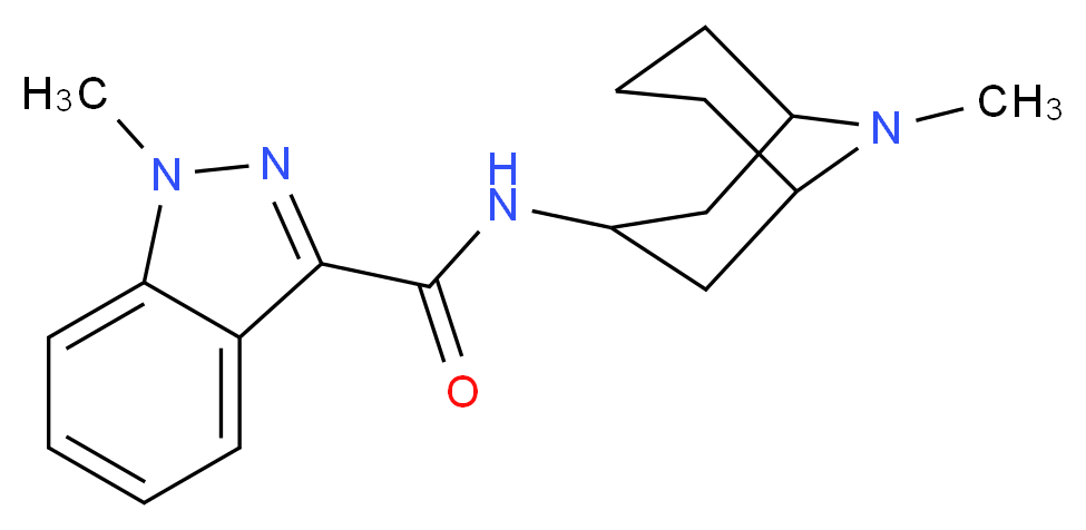 1-methyl-N-{9-methyl-9-azabicyclo[3.3.1]nonan-3-yl}-1H-indazole-3-carboxamide_分子结构_CAS_109889-09-0