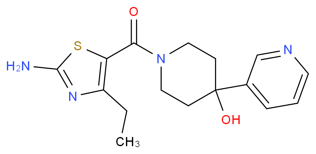 1-[(2-amino-4-ethyl-1,3-thiazol-5-yl)carbonyl]-4-pyridin-3-ylpiperidin-4-ol_分子结构_CAS_)