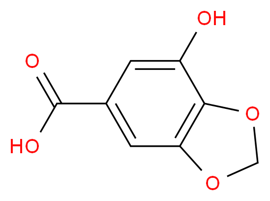 7-HYDROXY-1,3-BENZODIOXOLE-5-CARBOXYLIC ACID_分子结构_CAS_482627-94-1)