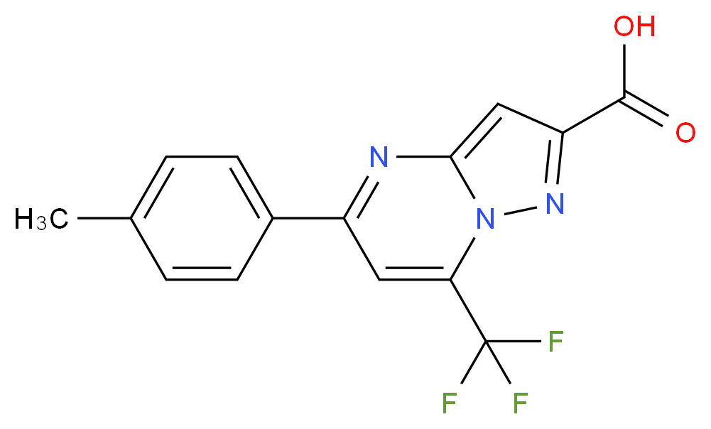 5-(4-Methylphenyl)-7-(trifluoromethyl)pyrazolo-[1,5-a]pyrimidine-2-carboxylic acid_分子结构_CAS_)