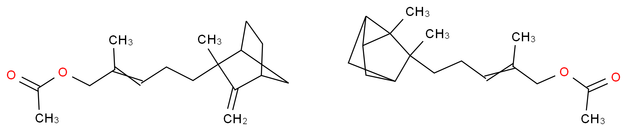 2-methyl-5-{2-methyl-3-methylidenebicyclo[2.2.1]heptan-2-yl}pent-2-en-1-yl acetate 5-{2,3-dimethyltricyclo[2.2.1.0^{2,6}]heptan-3-yl}-2-methylpent-2-en-1-yl acetate_分子结构_CAS_1323-00-8