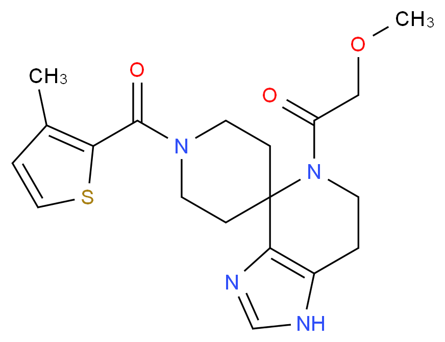 5-(methoxyacetyl)-1'-[(3-methyl-2-thienyl)carbonyl]-1,5,6,7-tetrahydrospiro[imidazo[4,5-c]pyridine-4,4'-piperidine]_分子结构_CAS_)