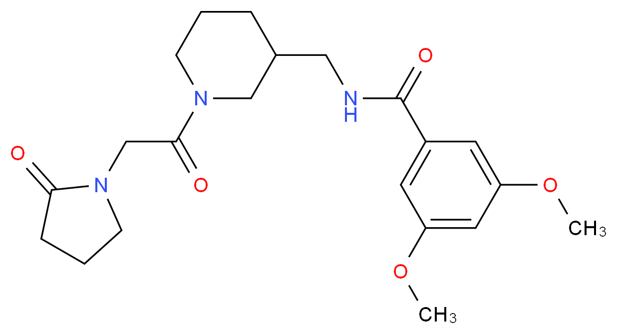 3,5-dimethoxy-N-({1-[(2-oxo-1-pyrrolidinyl)acetyl]-3-piperidinyl}methyl)benzamide_分子结构_CAS_)