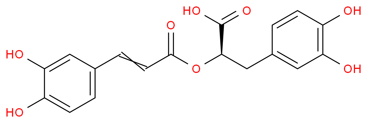 (2R)-3-(3,4-dihydroxyphenyl)-2-{[3-(3,4-dihydroxyphenyl)prop-2-enoyl]oxy}propanoic acid_分子结构_CAS_20283-92-5