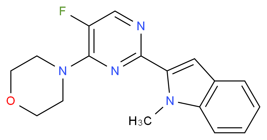 2-(5-fluoro-4-morpholin-4-ylpyrimidin-2-yl)-1-methyl-1H-indole_分子结构_CAS_)