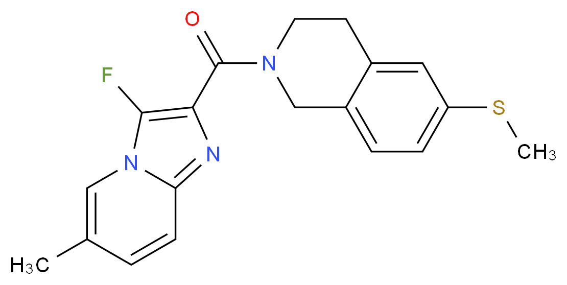 2-[(3-fluoro-6-methylimidazo[1,2-a]pyridin-2-yl)carbonyl]-6-(methylthio)-1,2,3,4-tetrahydroisoquinoline_分子结构_CAS_)