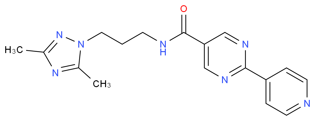 N-[3-(3,5-dimethyl-1H-1,2,4-triazol-1-yl)propyl]-2-(4-pyridinyl)-5-pyrimidinecarboxamide_分子结构_CAS_)