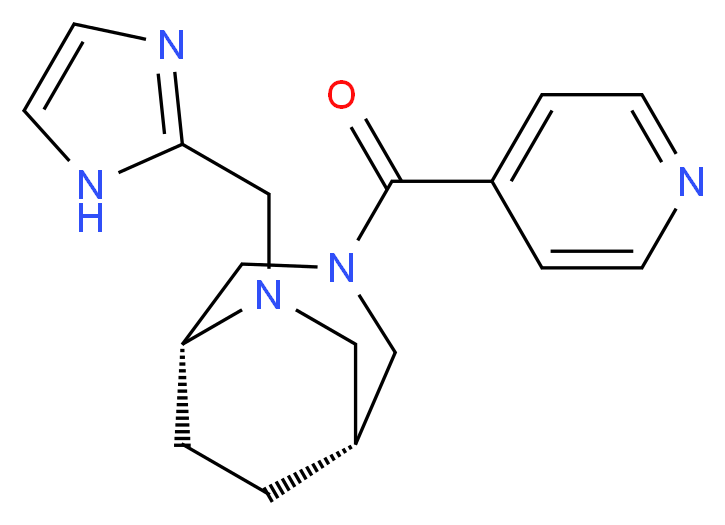 (1R*,5R*)-6-(1H-imidazol-2-ylmethyl)-3-isonicotinoyl-3,6-diazabicyclo[3.2.2]nonane_分子结构_CAS_)