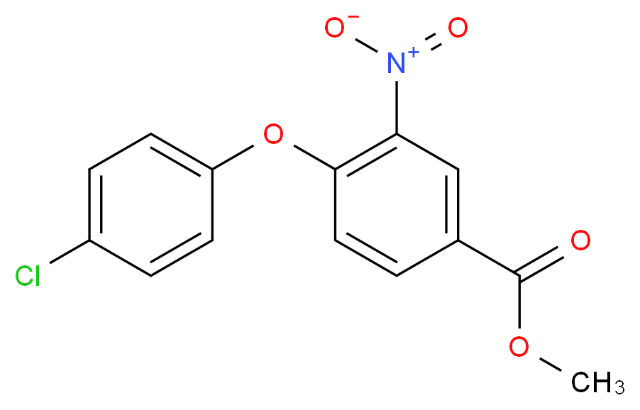 Methyl 4-(4-chlorophenoxy)-3-nitrobenzenecarboxylate_分子结构_CAS_)