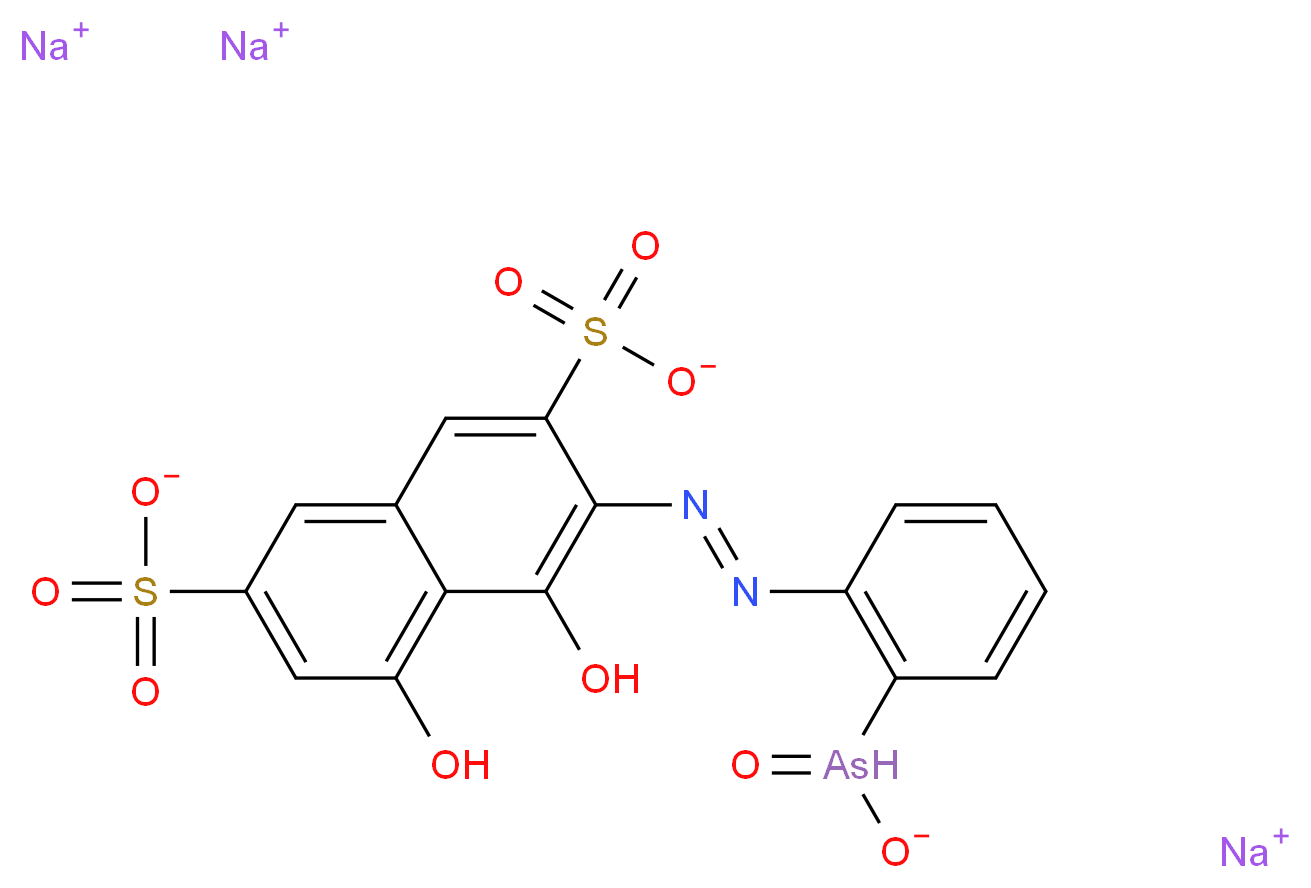 trisodium 3-[(E)-2-(2-arsinatophenyl)diazen-1-yl]-4,5-dihydroxynaphthalene-2,7-disulfonate_分子结构_CAS_66019-20-3