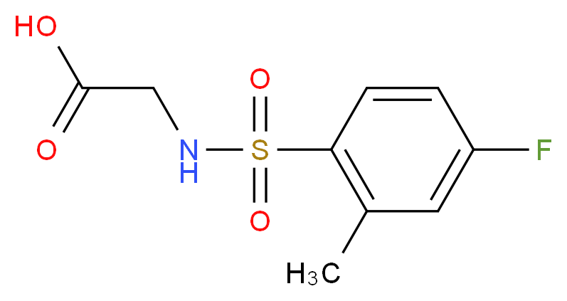 2-(4-fluoro-2-methylbenzenesulfonamido)acetic acid_分子结构_CAS_670260-30-7
