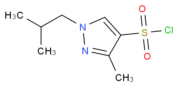 3-methyl-1-(2-methylpropyl)-1H-pyrazole-4-sulfonyl chloride_分子结构_CAS_1006453-74-2