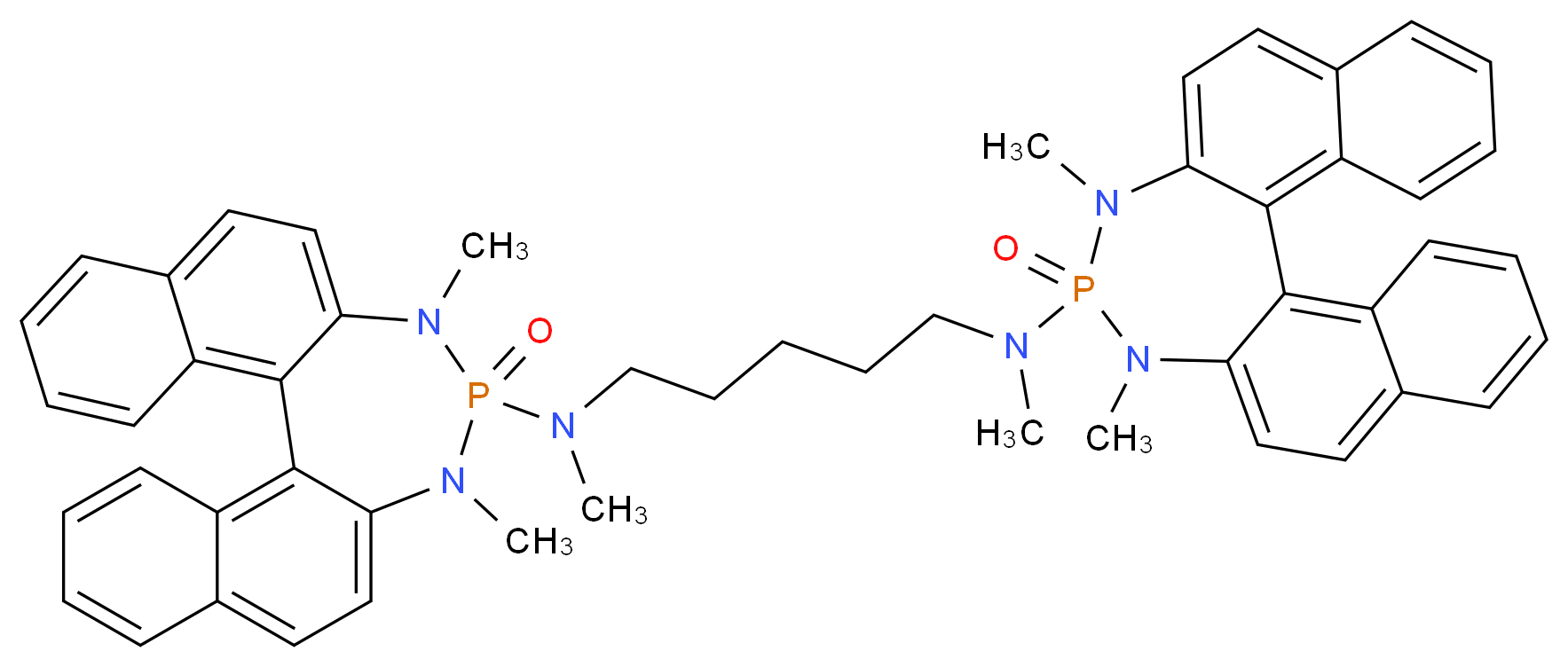 13-{[5-({12,14-dimethyl-13-oxo-12,14-diaza-13λ<sup>5</sup>-phosphapentacyclo[13.8.0.0<sup>2</sup>,<sup>1</sup><sup>1</sup>.0<sup>3</sup>,<sup>8</sup>.0<sup>1</sup><sup>8</sup>,<sup>2</sup><sup>3</sup>]tricosa-1(15),2,4,6,8,10,16,18,20,22-decaen-13-yl}(methyl)amino)pentyl](methyl)amino}-12,14-dimethyl-12,14-diaza-13λ<sup>5</sup>-phosphapentacyclo[13.8.0.0<sup>2</sup>,<sup>1</sup><sup>1</sup>.0<sup>3</sup>,<sup>8</sup>.0<sup>1</sup><sup>8</sup>,<sup>2</sup><sup>3</sup>]tricosa-1(15),2,4,6,8,10,16,18,20,22-decaen-13-one_分子结构_CAS_352310-87-3